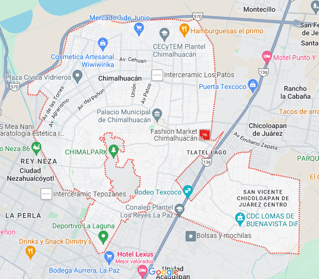 mapa cobertura lavado de cisternas y tinacos en Chimalhuacán