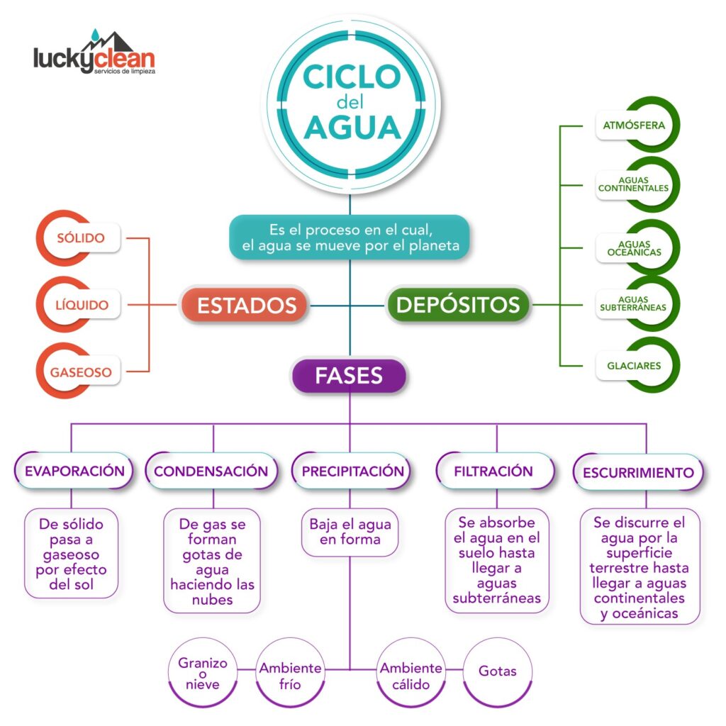 mapa conceptual del ciclo del agua