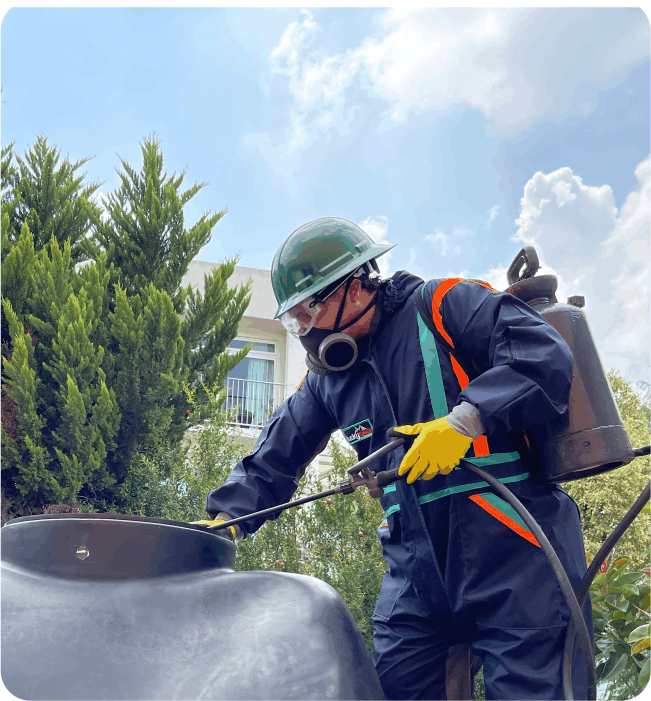 Lavado de tinacos en Texcoco