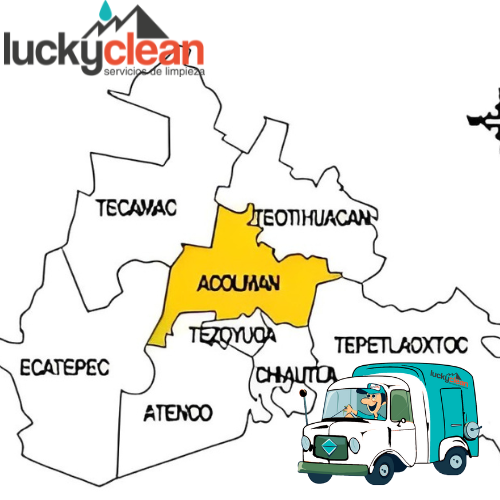 mapa de cobertura de lavado de cisternas y tinacos en Acolman