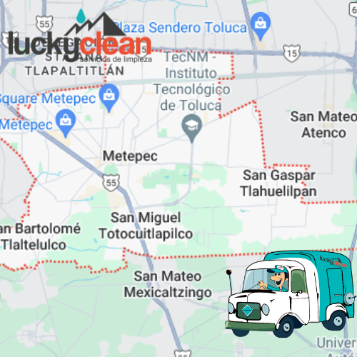 mapa de cobertura de lavado de cisternas y tinacos en Metepec