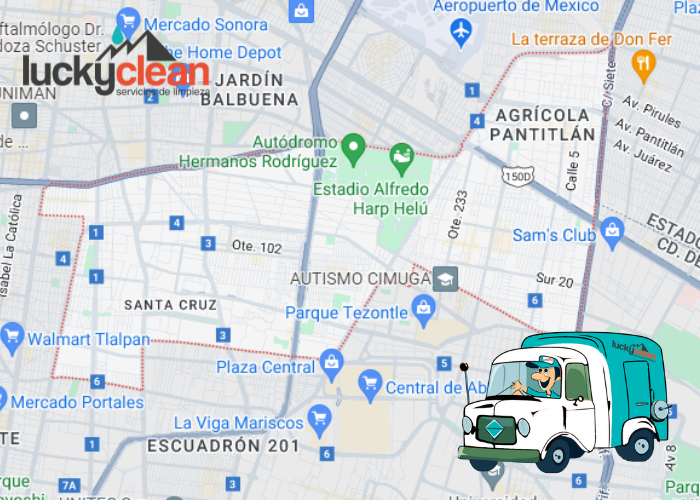 mapa de cobertura servicio de lavado de cisternas y tinacos en Iztacalco