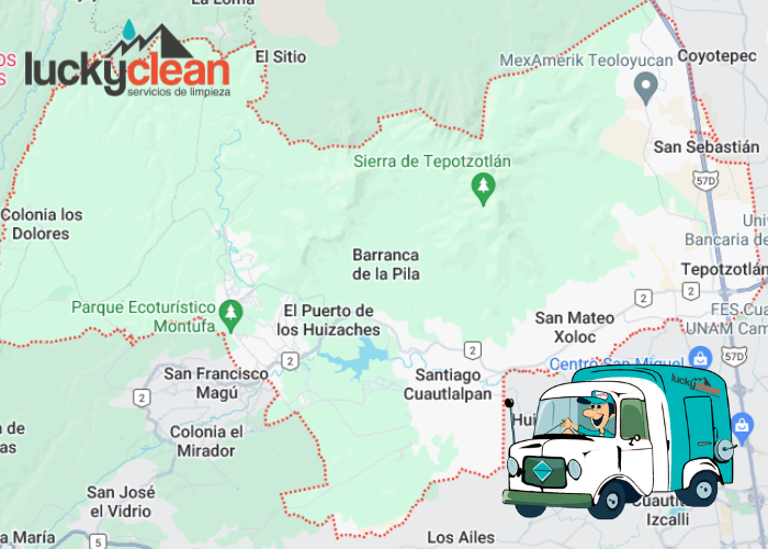 mapa de cobertura de lavado de cisternas y tinacos en Tepotzotlán