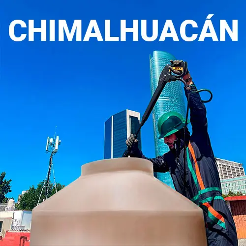 lavado de tinaco en Chimalhuacán 